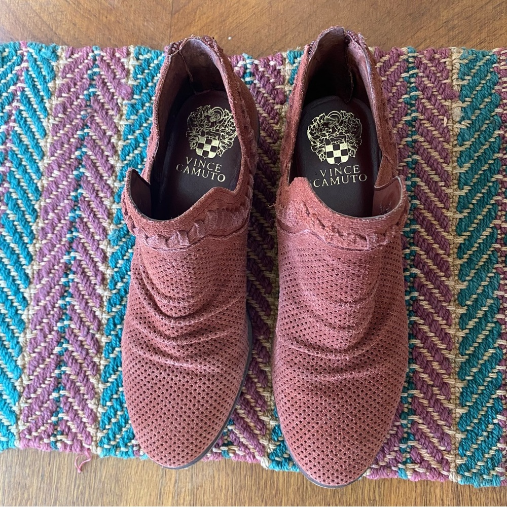 VINCE CAMUTO Palmina Perforated Suede Ankle Bootie - Picture 2 of 15
